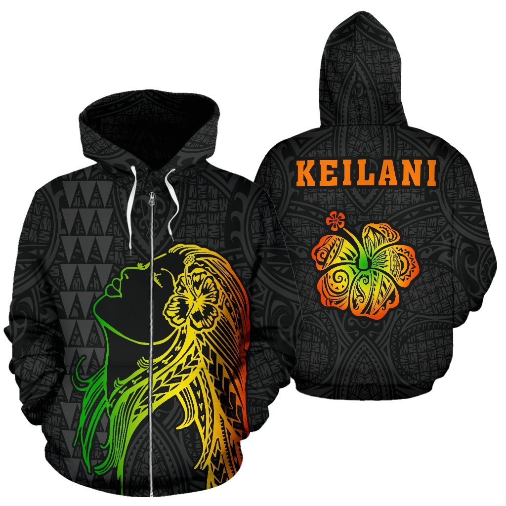 Keilani Hula Girl Polynesian Zip up Hoodie - Polynesian Pride