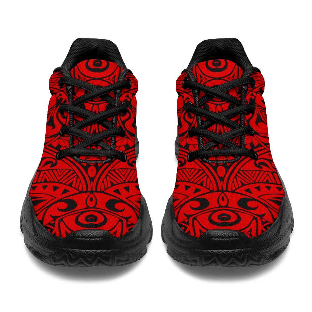 Polynesian Culture Red Chunky Sneakers - Polynesian Pride
