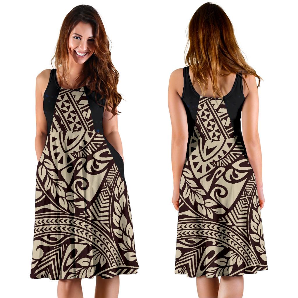Polynesian Midi Dress 01 - Polynesian Pride