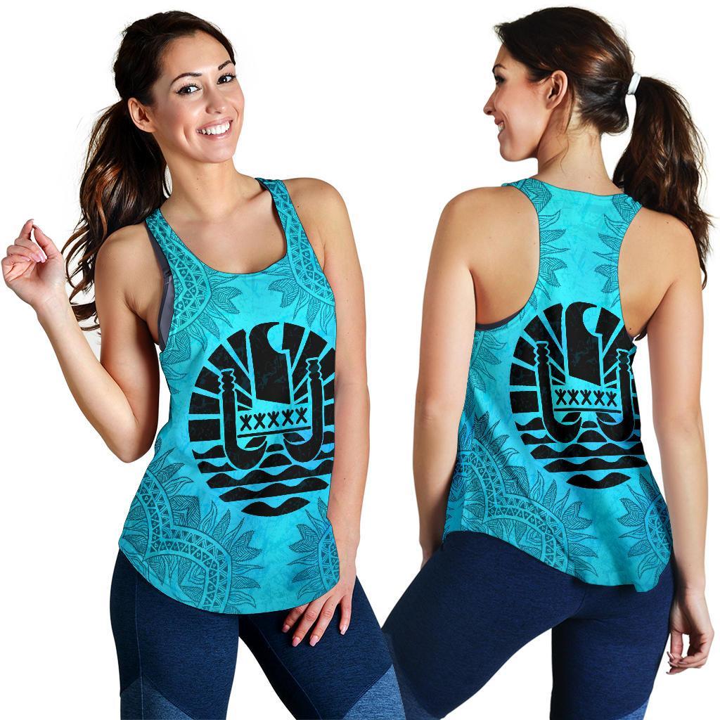 Tahiti Turquoise Women's Racerback Tank A20 Turquoise - Polynesian Pride