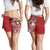 The Philippines Women's Shorts - Summer Plumeria (Red) - Polynesian Pride