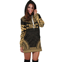 Papua New Guinea Women's Hoodie Dress - Polynesian Gold Chief - Polynesian Pride