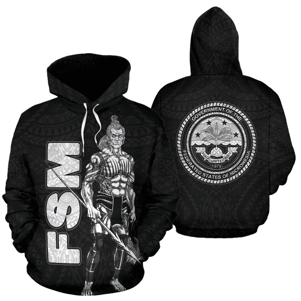Federated States of Micronesia Hoodie Micronesian Warrior Unisex Black - Polynesian Pride