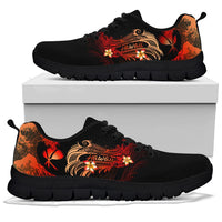 Hawaii Polynesian Sneakers - Plumeria Flowers And Waves - Polynesian Pride