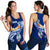 Guam Women's Racerback Tank - Guam Seal Polynesian Patterns Plumeria (Blue) - Polynesian Pride