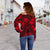 Samoa Polynesian Women's Off Shoulder Sweater - Samoa Red Seal with Polynesian Tattoo - Polynesian Pride