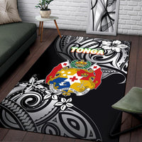 Mate Ma'a Tonga Rugby Area Rug Polynesian Unique Vibes - Black - Polynesian Pride