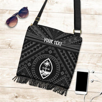Guam Personalised Crossbody Boho Handbag - Guam Seal With Polynesian Tattoo Style (Black) One Style One Size Black - Polynesian Pride