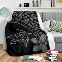 Hawaii Premium Blanket - Hawaii Turtle Plumeria Grey - Polynesian Pride