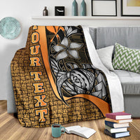 Polynesian Hawaii Custom Personalised Premium Blanket Gold - Turtle with Hook - Polynesian Pride