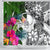 Yap Shower Curtain White - Turtle Plumeria Banana Leaf - Polynesian Pride