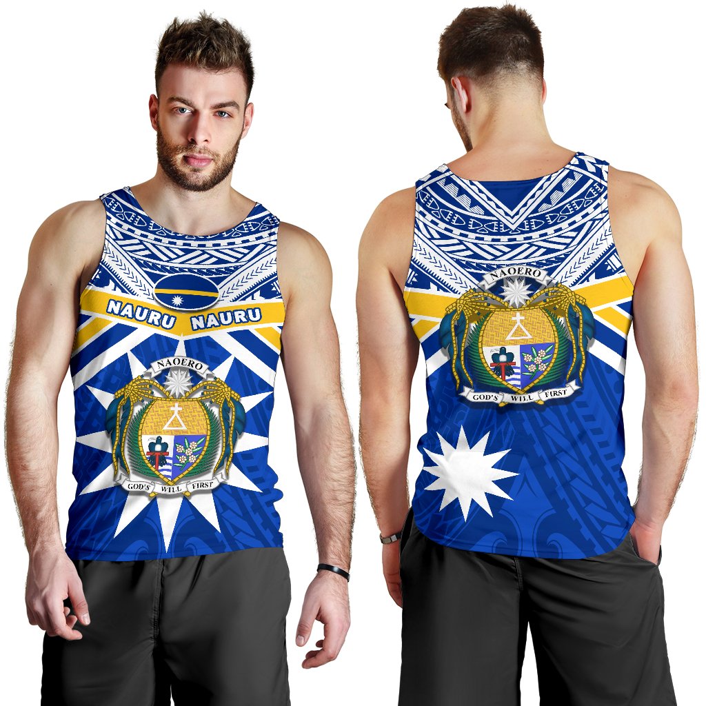 Nauru Rugby Men Tank Top Symbol Star Polynesian - Polynesian Pride