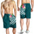 Guam Polynesian Men's Shorts - Summer Plumeria (Turquoise) - Polynesian Pride