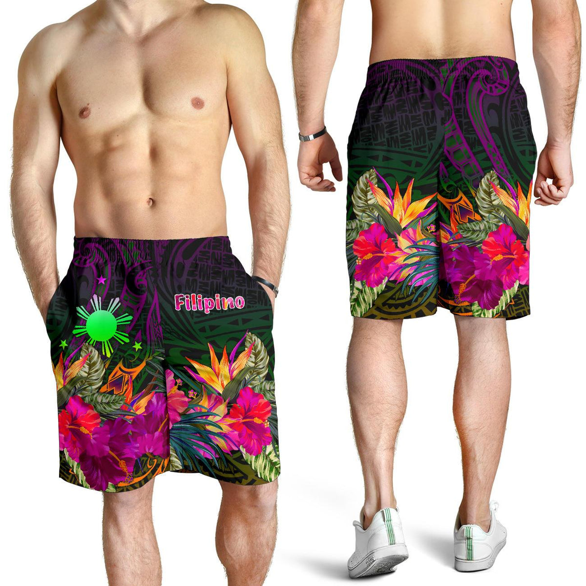 The Philippines Men's Shorts - Summer Hibiscus - Polynesian Pride