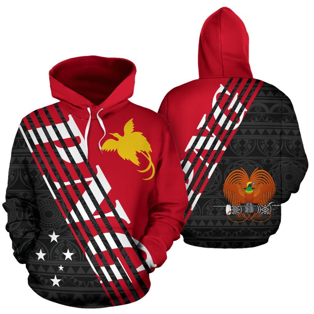 Papua New Guinea Hoodie Papua New Guinea Flag Coat of Arms Unisex Red - Polynesian Pride