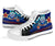 American Samoa Custom Personalised High Top Shoes Blue - Vintage Tribal Mountain - Polynesian Pride