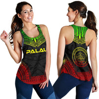 Palau Women's Racerback Tank - Polynesian Chief Reggae Version - Polynesian Pride