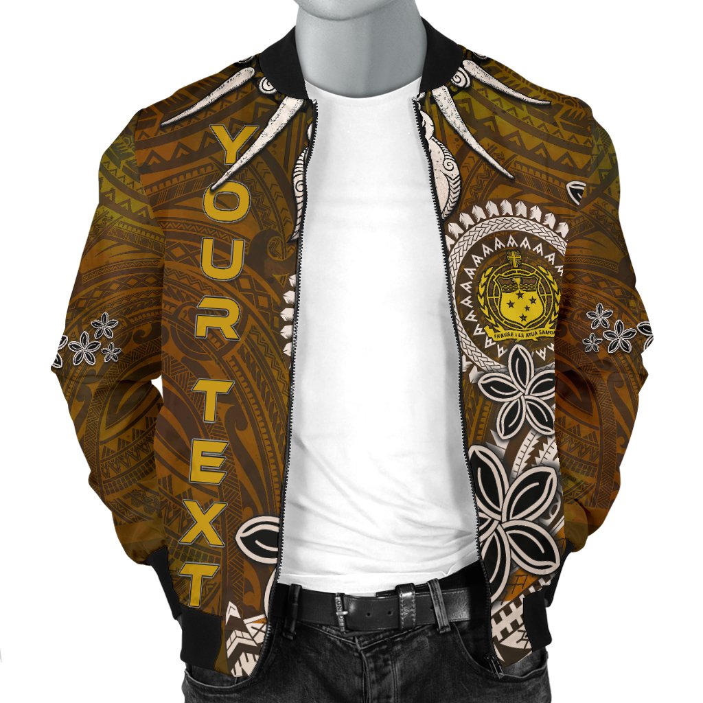 Samoa Custom Personalised Men's Bomber Jackets - Polynesian Boar Tusk - Polynesian Pride