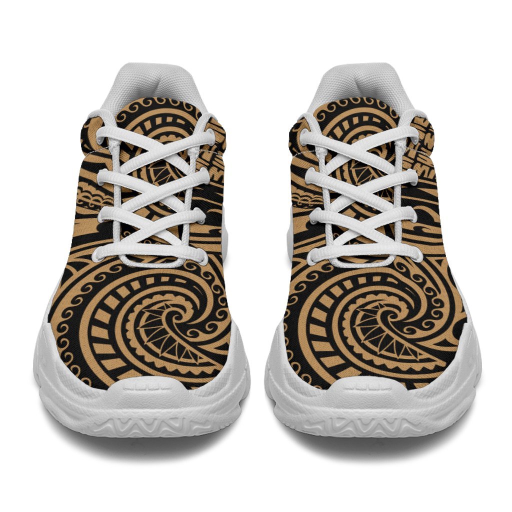 Polynesian Maori Lauhala Gold Chunky Sneakers - Polynesian Pride