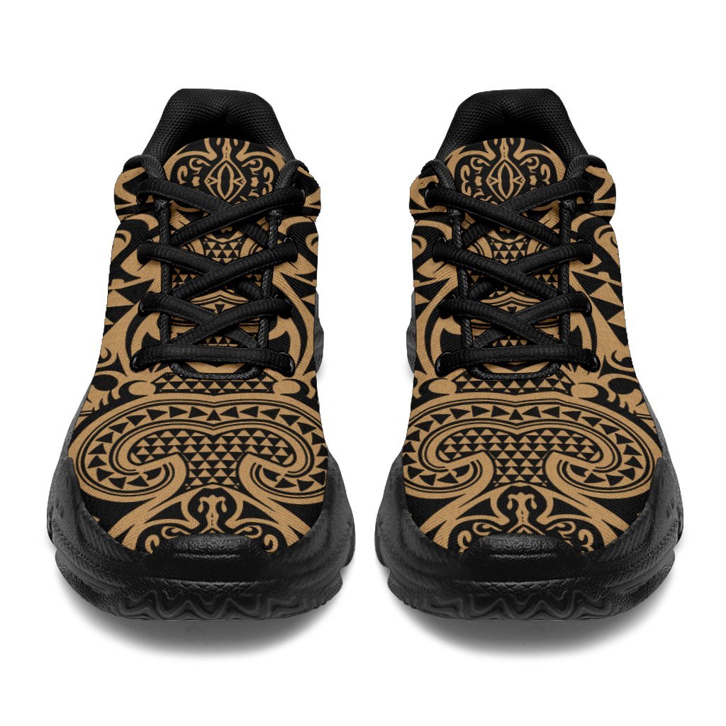 Polynesian Kakau Turtle Gold Chunky Sneakers - Polynesian Pride