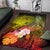 Chuuk Area Rug - Humpback Whale with Tropical Flowers (Yellow) - Polynesian Pride