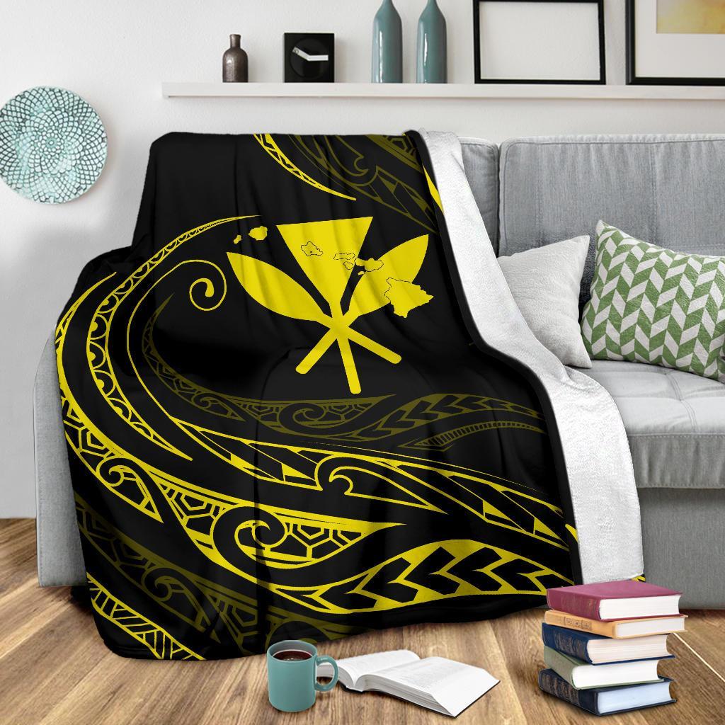 Kanaka Premium Blanket - Yellow - Frida Style - Polynesian Pride