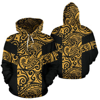 Hoodie Polynesian Tattoo Style Gold Unisex Gold - Polynesian Pride