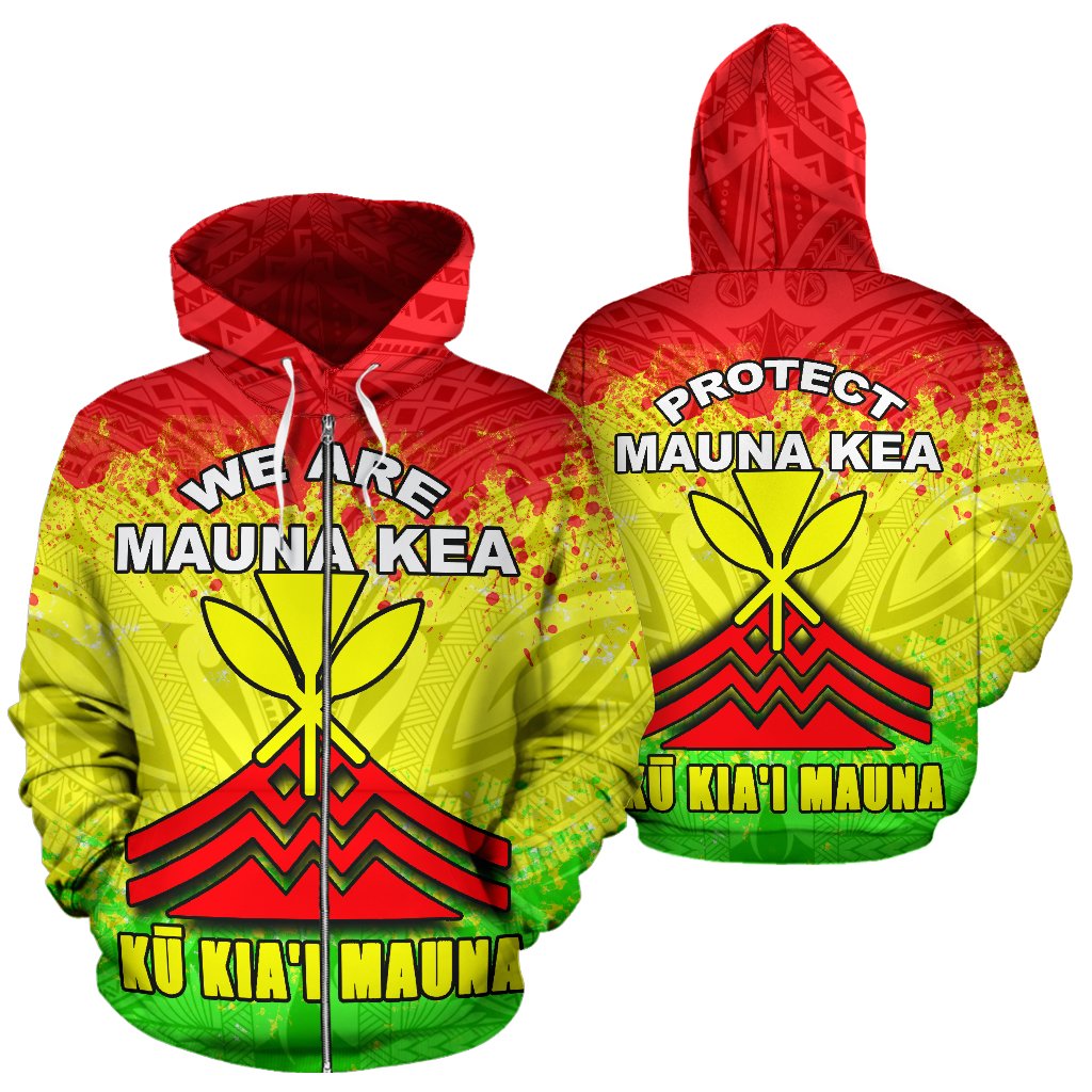 Mauna Kea Zip Hoodie Protect Mauna Kea Unisex Reggae - Polynesian Pride