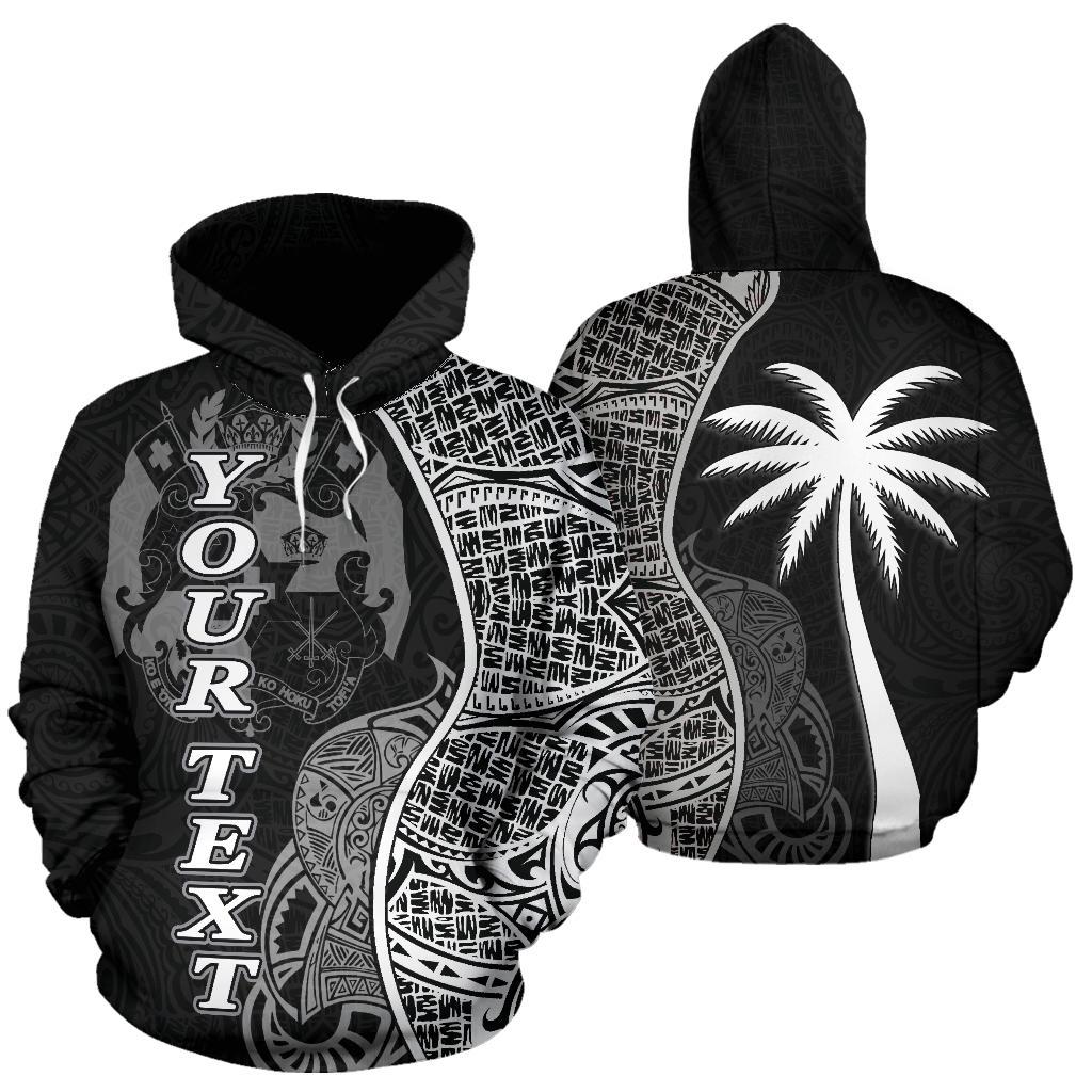 Tonga Polynesian Custom Hoodie Coconut Black Unisex Black - Polynesian Pride