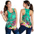 Hawaii Women's Racerback Tank - Turtle Plumeria Polynesian Tattoo Turquoise Color - Polynesian Pride