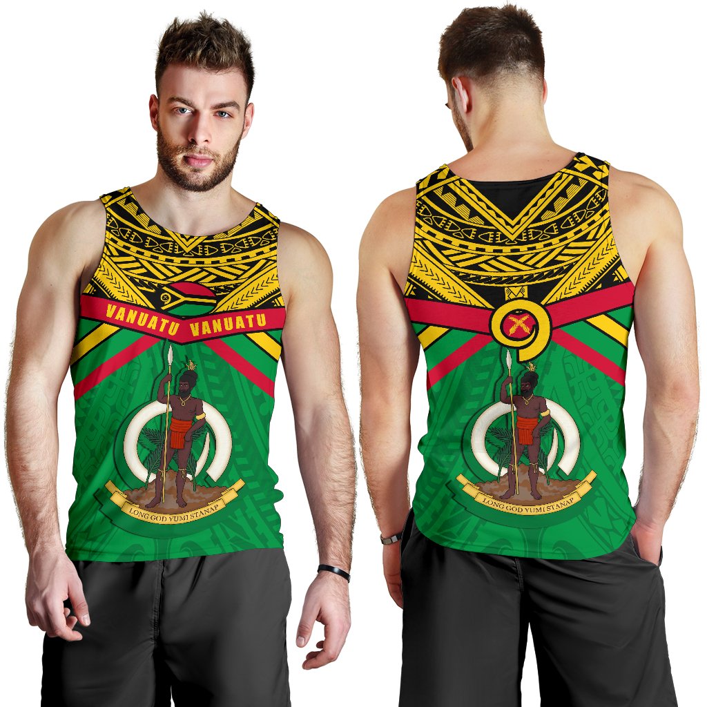 Vanuatu Men Tank Top Simple Coat Of Arms Rugby - Polynesian Pride