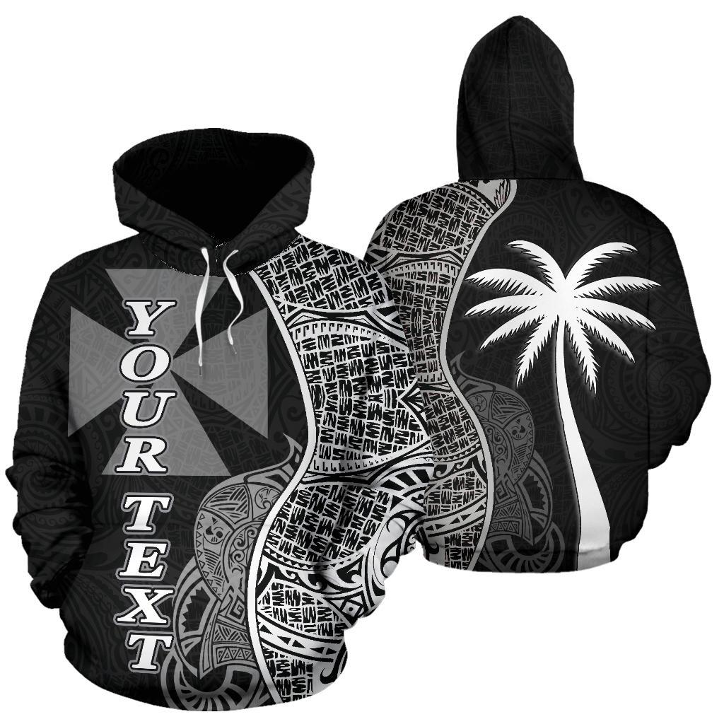 Wallis nd Futuna Polynesian Custom Hoodie Coconut Black Unisex Black - Polynesian Pride