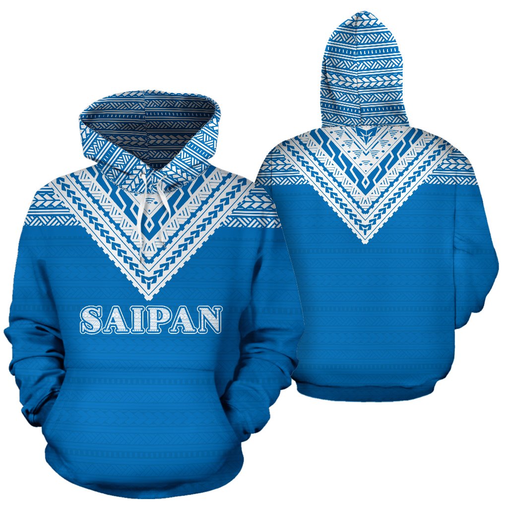 Saipan All Over Hoodie Blue Version Unisex Blue - Polynesian Pride