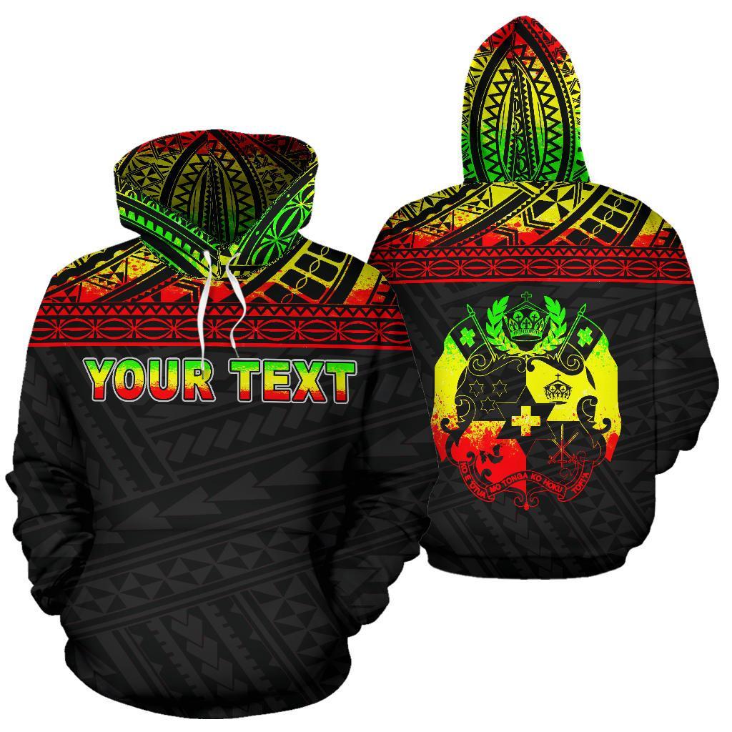 Tonga Polynesian All Over Custom Hoodie Reggae Horizontal Style Unisex Reggae - Polynesian Pride