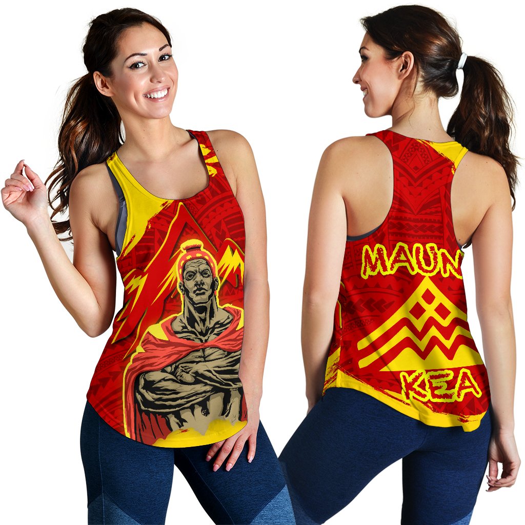 Hawaii Mauna Kea King Polynesian Women's Racerback Tank Red - Polynesian Pride