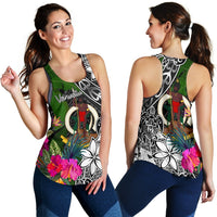 Vanuatu Women Racerback Tank - Turtle Plumeria Banana Leaf - Polynesian Pride