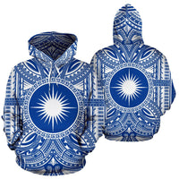 Marshall Islands ll Over Hoodie Marshall Islands Coat of rms Polynesian Flag Color - Polynesian Pride