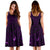 New Zealand Maori Gods Women Midi Dress Tumatauenga (God of War) - Purple - Polynesian Pride