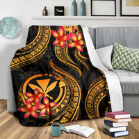 Polynesian Hawaii Premium Blanket - Gold Plumeria - Polynesian Pride