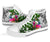 Chuuk High Top Shoes White - Turtle Plumeria Banana Leaf - Polynesian Pride