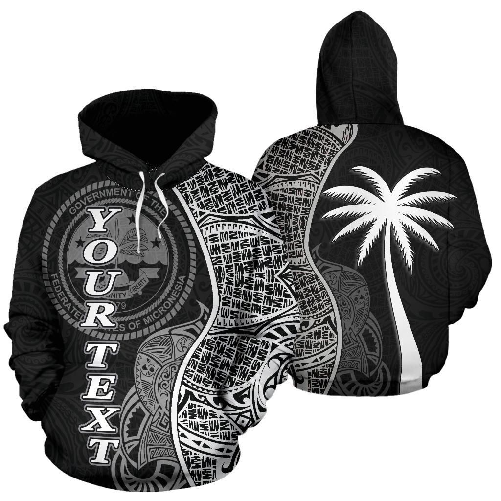 Federated States of Micronesia Polynesian Custom Hoodie Coconut Black Unisex Black - Polynesian Pride