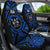 Fiji Car Seat Covers - Fiji Seal With Polynesian Tattoo Style (Blue) - Polynesian Pride