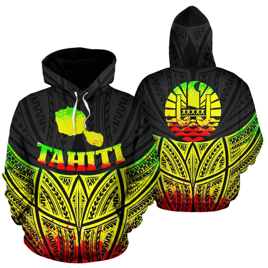Tahiti Polynesian Hoodie Reggae Pride Map nd Seal Unisex Reggae - Polynesian Pride