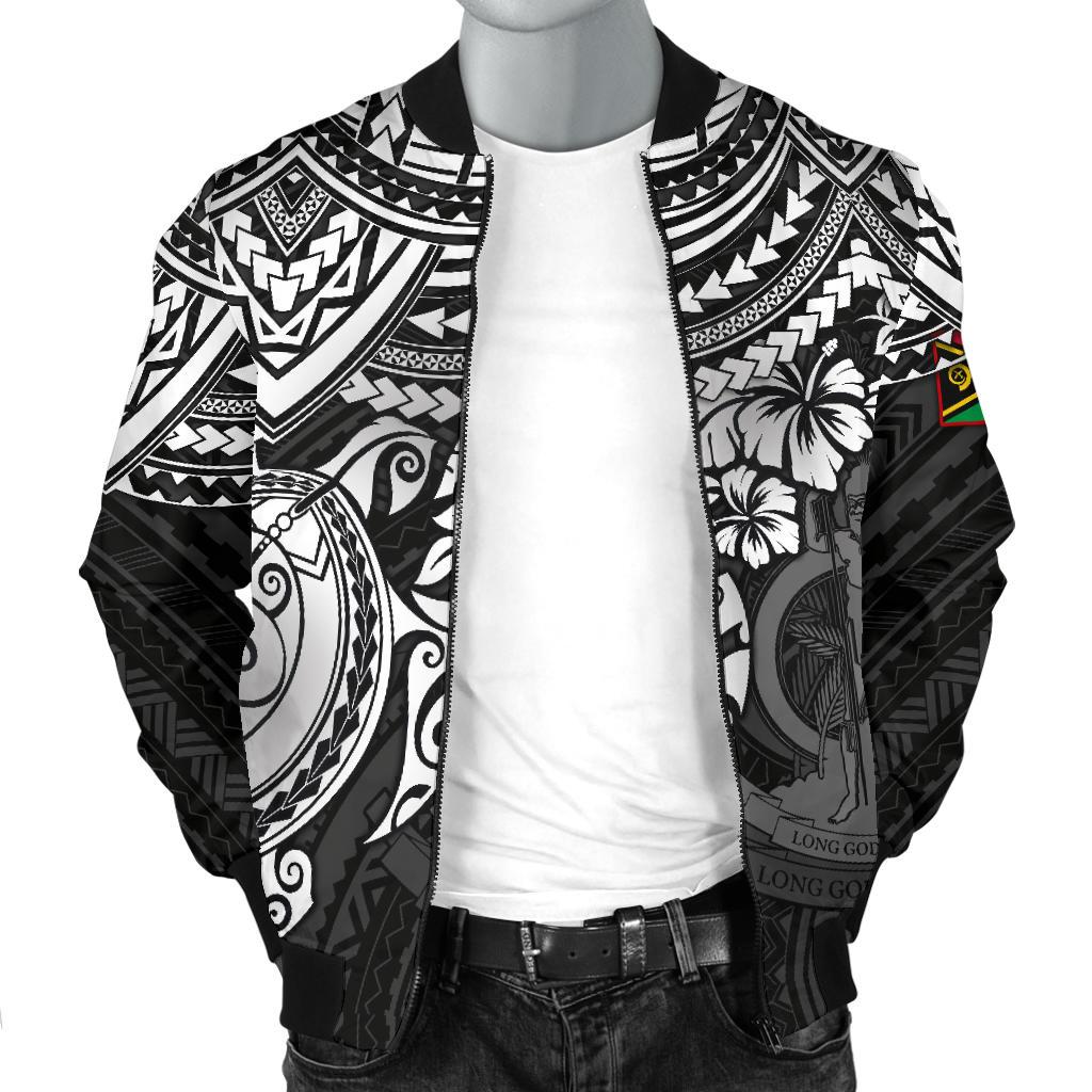 Vanuatu Polynesian Bomber Jacket (Men) - White Turtle - Polynesian Pride