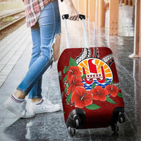 Tahiti Polynesian Luggage Covers - Hibiscus Coat of Arm Red - Polynesian Pride