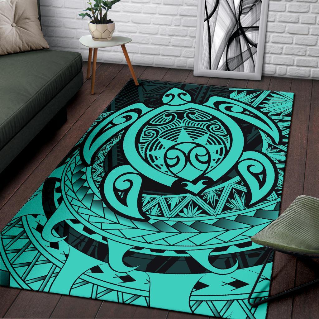 Hawaii Polynesian Turtle Rug - Turquoise - Polynesian Pride