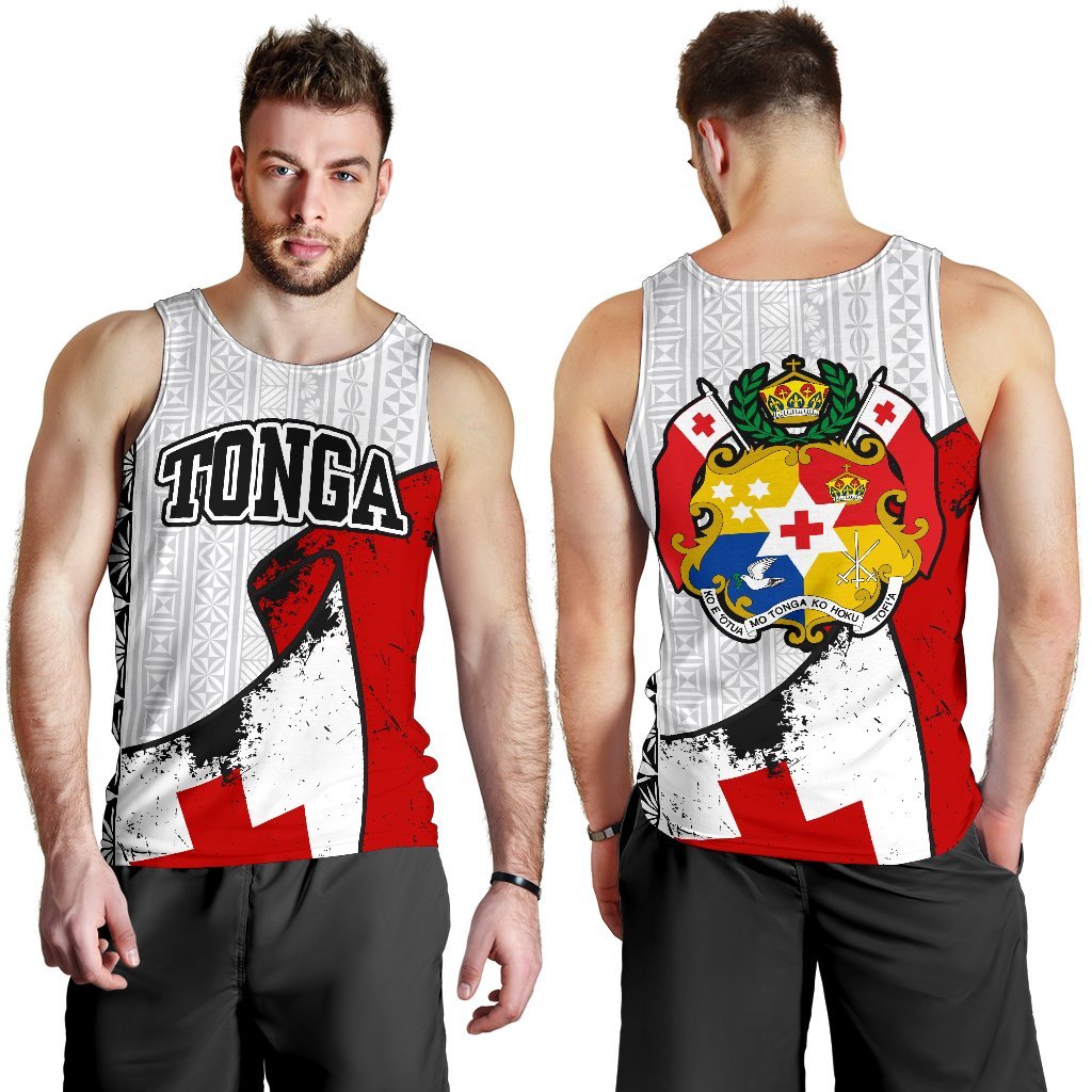 Tonga Special White Men's Tank Top A0 White - Polynesian Pride