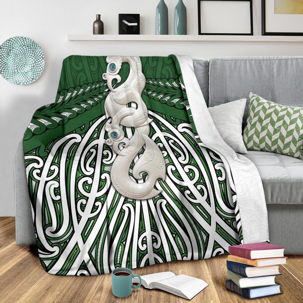 Maori Moko Tattoo Premium Blanket, Manaia Pounamu - Polynesian Pride