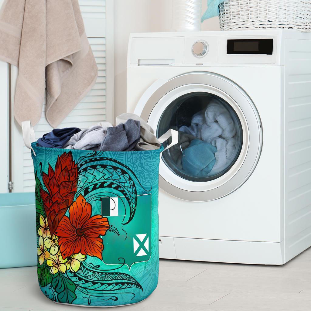 Wallis and Futuna Laundry Basket - Tropical Flowers Style - Polynesian Pride