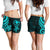 Polynesian Hawaii (Kanaka Maoli) Women Shorts - Turquoise Tentacle Turtle - Polynesian Pride